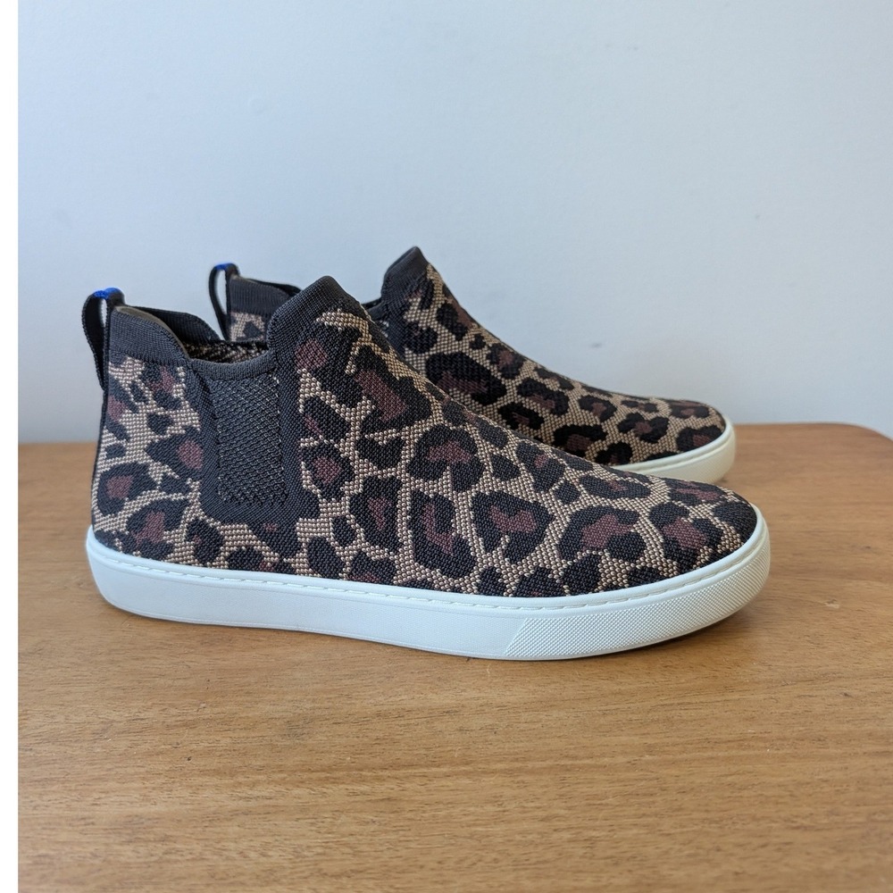 Rothys The Chelsea Sneaker Wildcat Leopard Print Slip On Bootie Womens 12